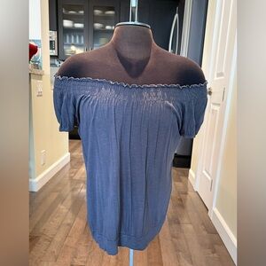 Carol Rose - Gray - Cap Sleeve or Off Shoulder Stretchy Top